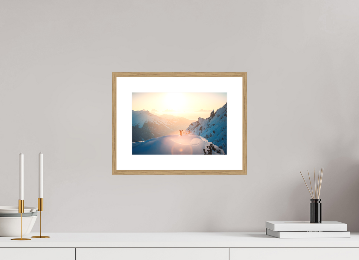 30 x 20 cm, Rahmen-Holzoptik Sunset Summit, Zürs