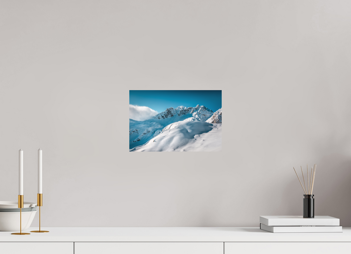 30 x 20 cm, Papierprint ohne Rahmen Freeride Curves, Lech Zürs