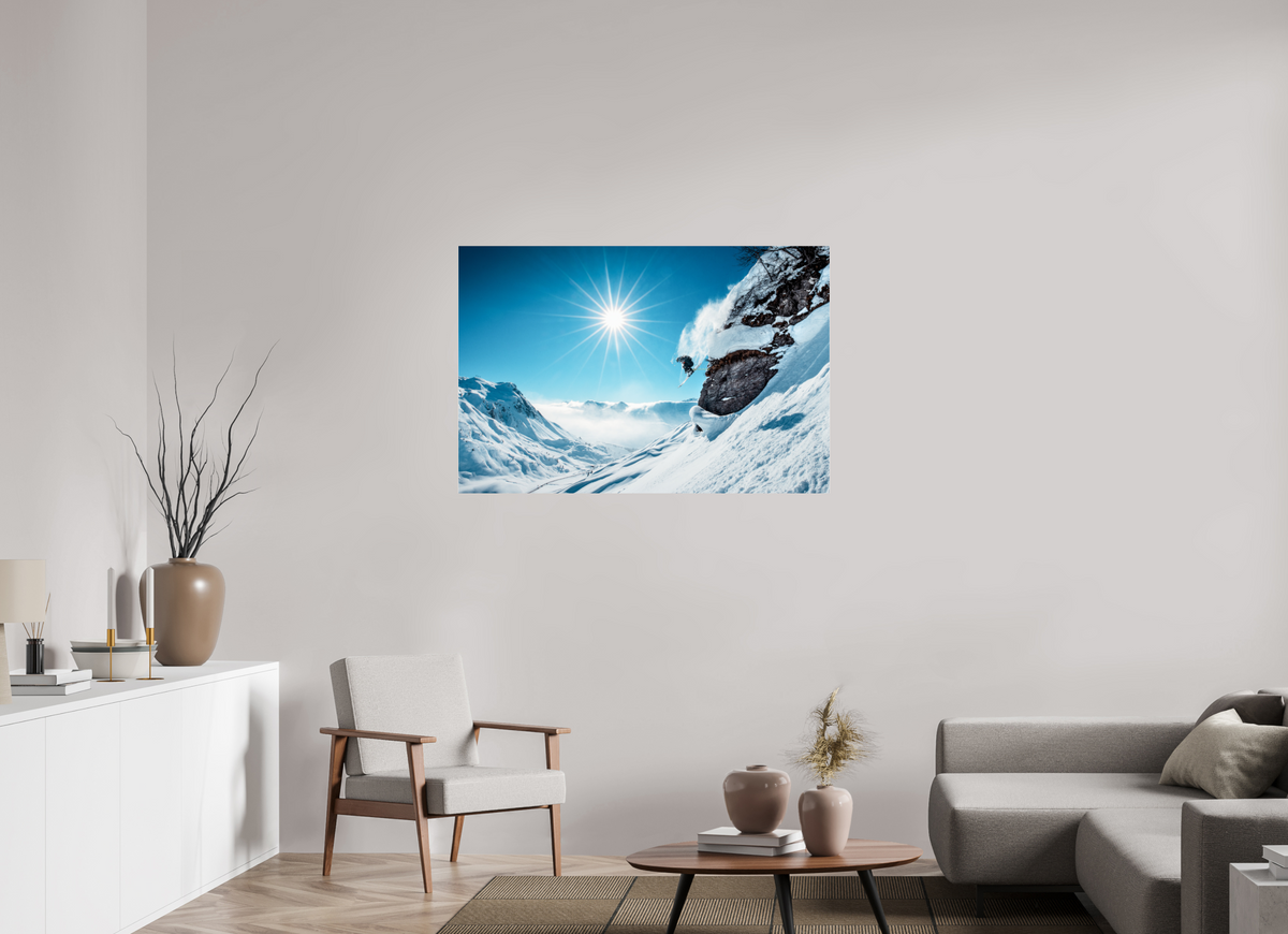 120 x 80 cm, Photo Print Under Acrylic Glass Freeride Jump, Lech Zürs