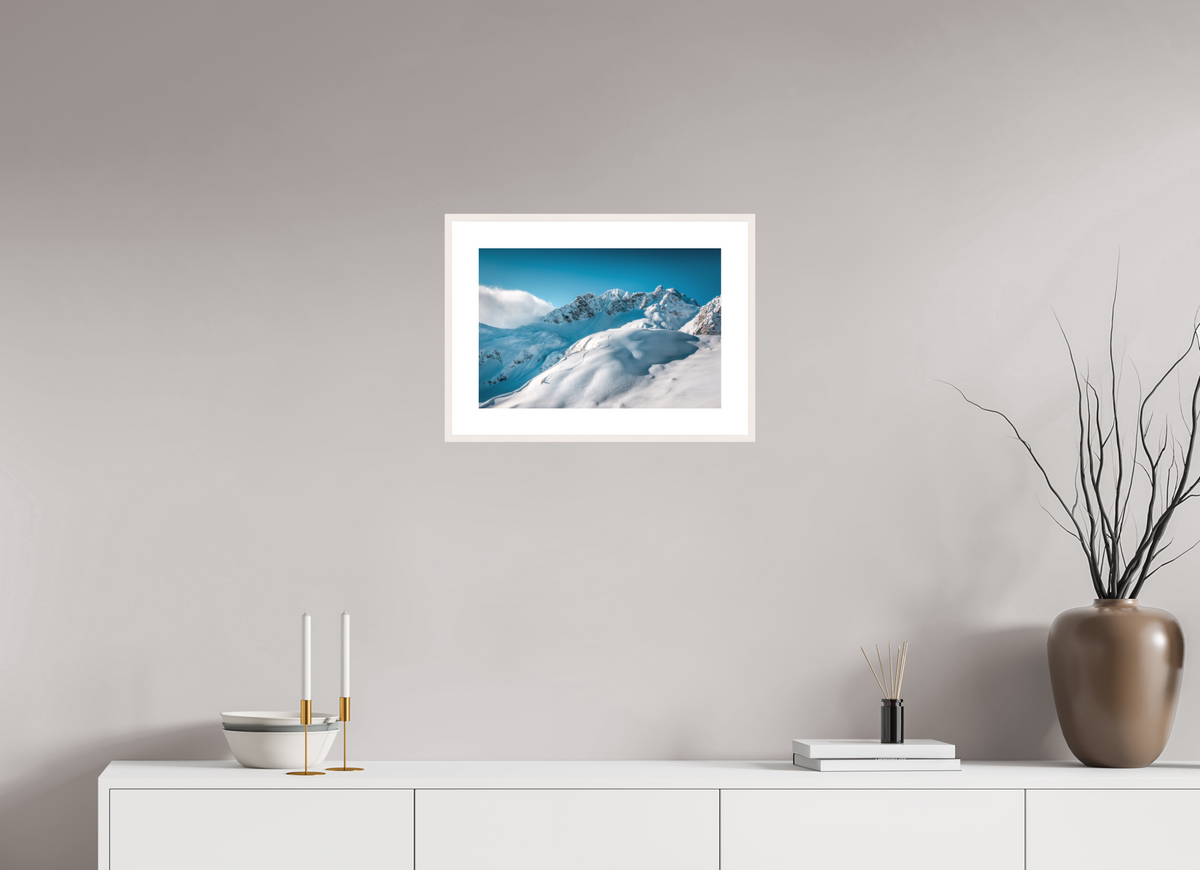 45 x 30 cm, Rahmen-Weiß Freeride Curves, Lech Zürs