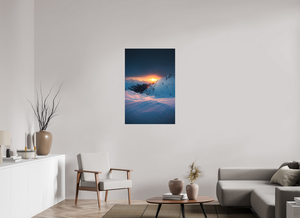 70 x 105 cm, Papierprint ohne Rahmen Sunset Above Zürs, Arlberg