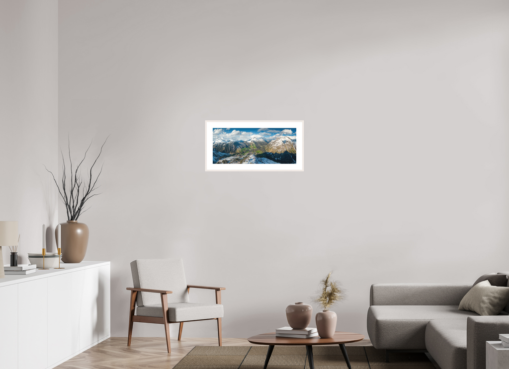 68,9 x 30 cm, Rahmen-Weiß Late Spring Above Bürstegg, Arlberg