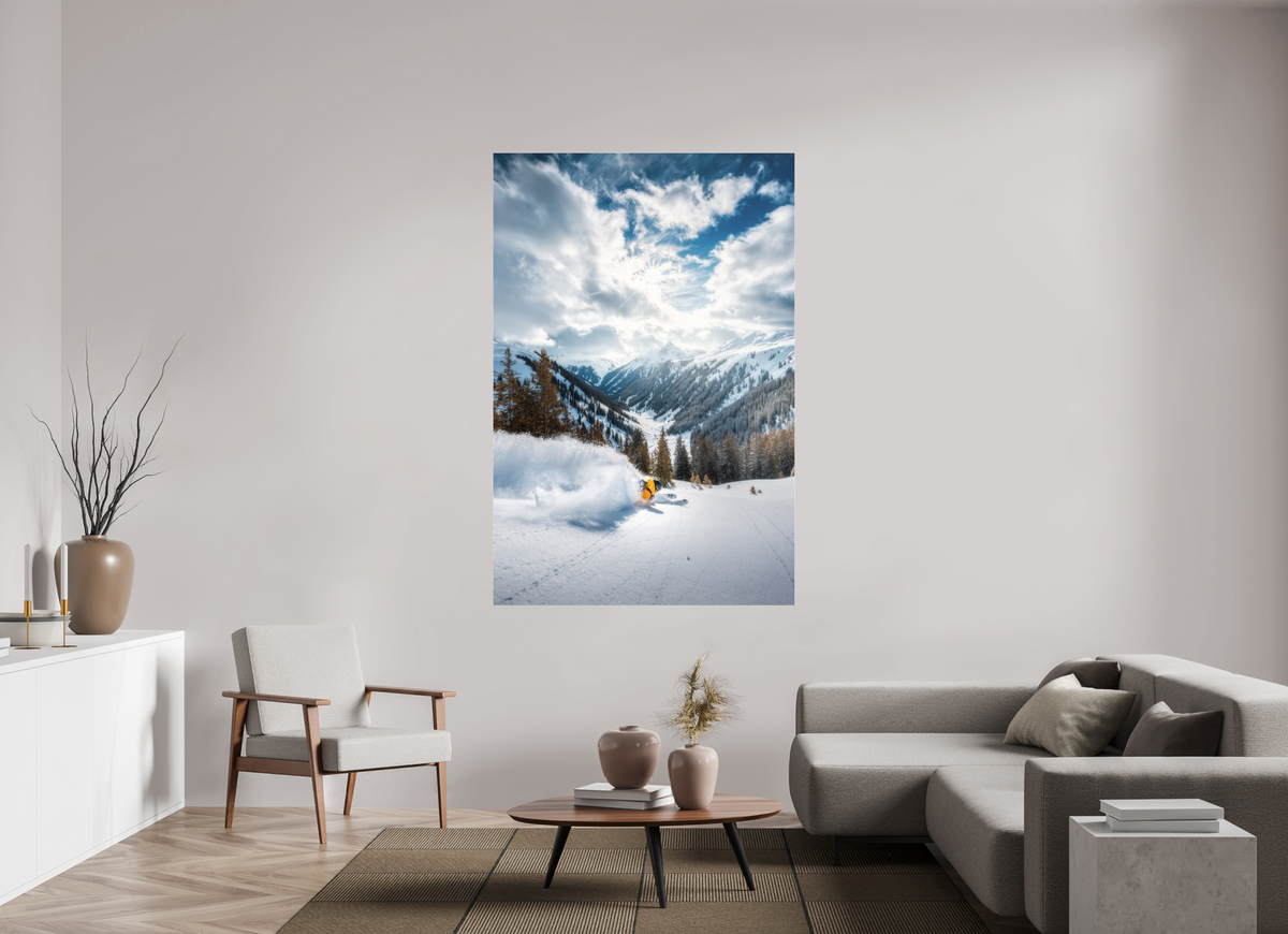 120 x 180 cm, Photo Print Under Acrylic Glass Freeride in Deep Powder, Arlberg