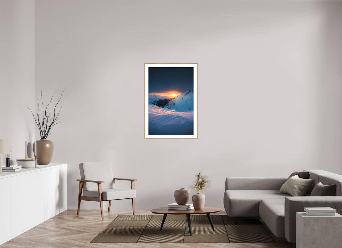 70 x 105 cm, Rahmen-Holzoptik Sunset Above Zürs, Arlberg
