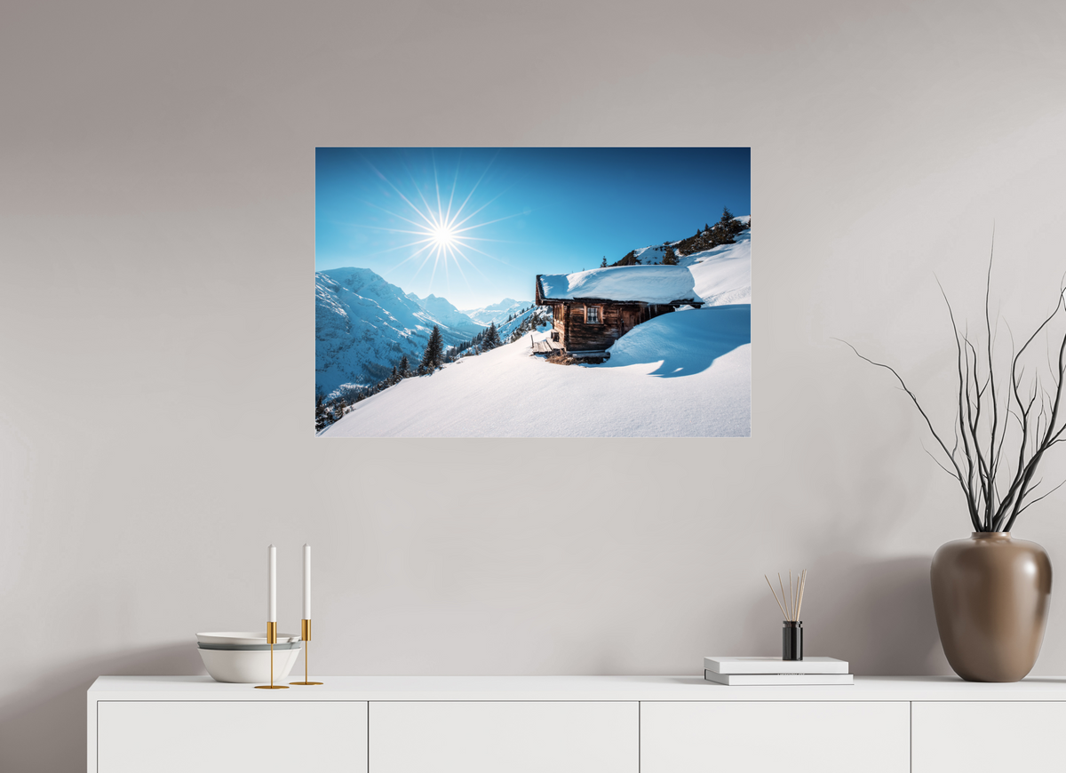 90 x 60 cm, Photo Print Under Acrylic Glass Zug Hütte, Alpine Refuge, Arlberg