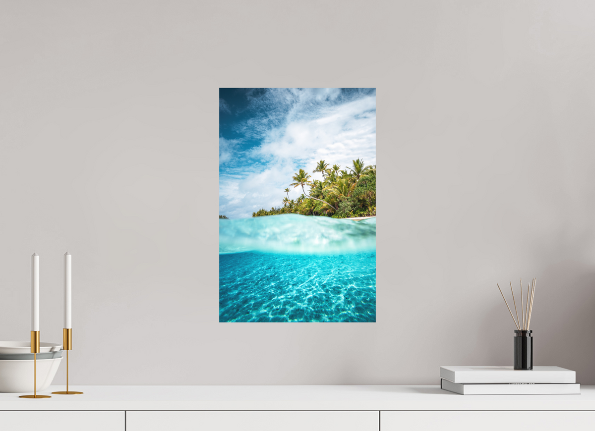 30 x 45 cm, Papierprint ohne Rahmen Above and Below the Waterline, Aitutaki