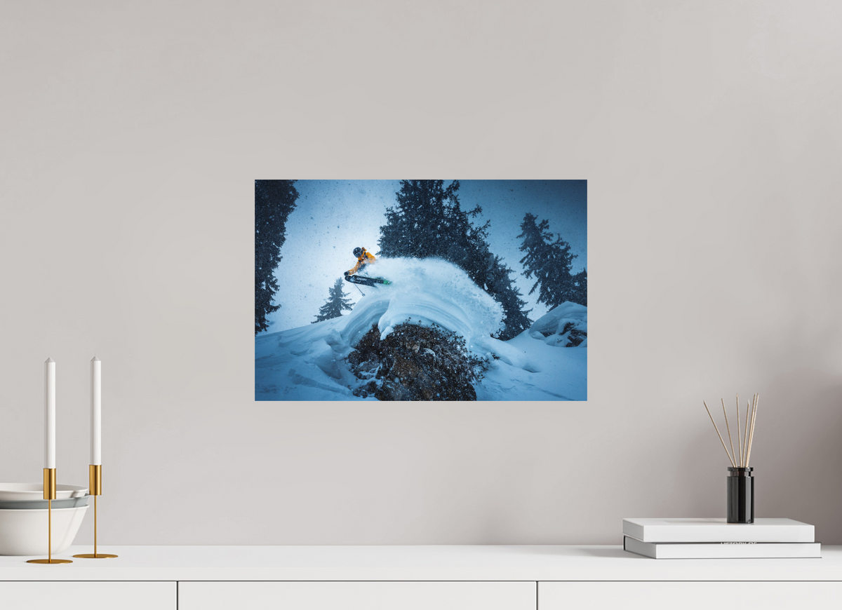 45 x 30 cm, Papierprint ohne Rahmen Freeride Jump, Sonnenkopf