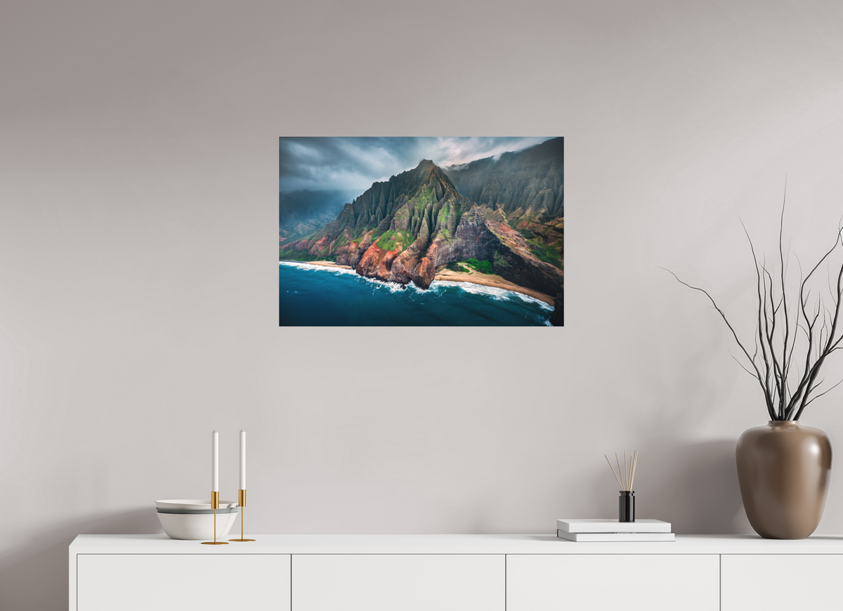 75 x 50 cm, Papierprint ohne Rahmen Napali Coast Cliffs, Kauai Hawaii