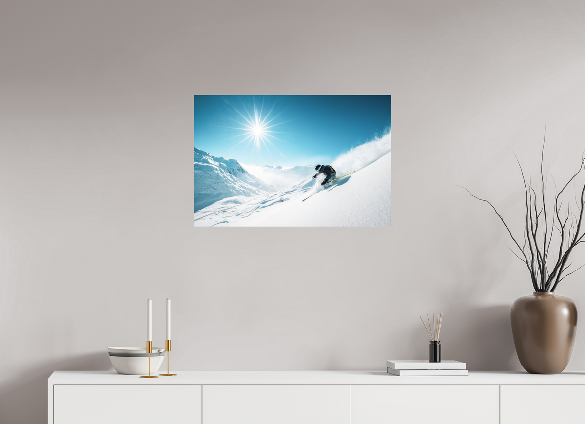 75 x 50 cm, Papierprint ohne Rahmen Freeride Action, Zürs