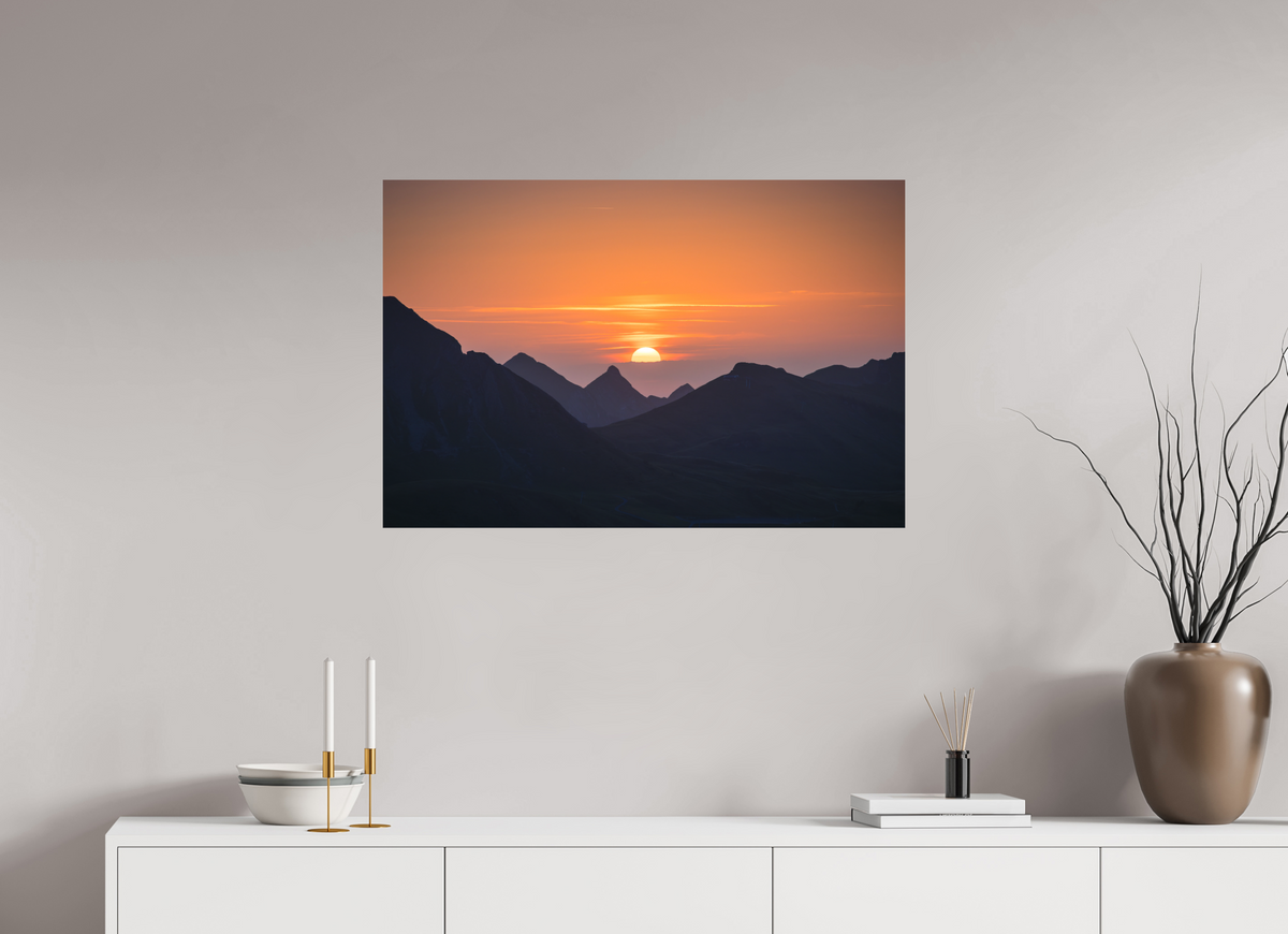 90 x 60 cm, Papierprint ohne Rahmen Portlerhorn Sunrise, Vorarlberg