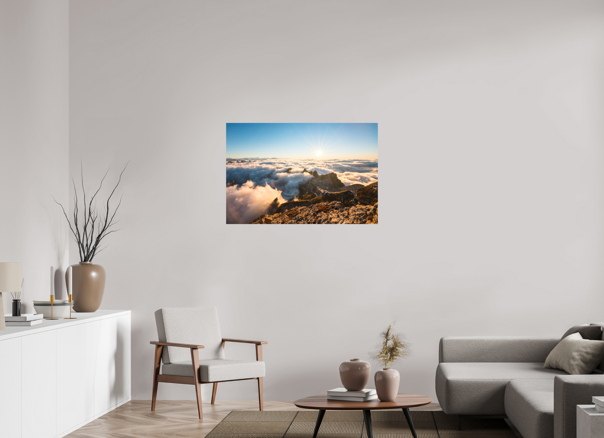 105 x 70 cm, Papierprint ohne Rahmen Säntis Sunset Clouds, Switzerland