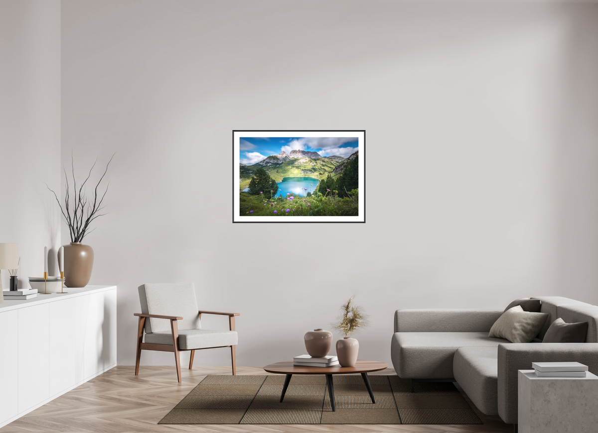 105 x 70 cm, Rahmen-Schwarz Formarinsee and Rote Wand, Vorarlberg
