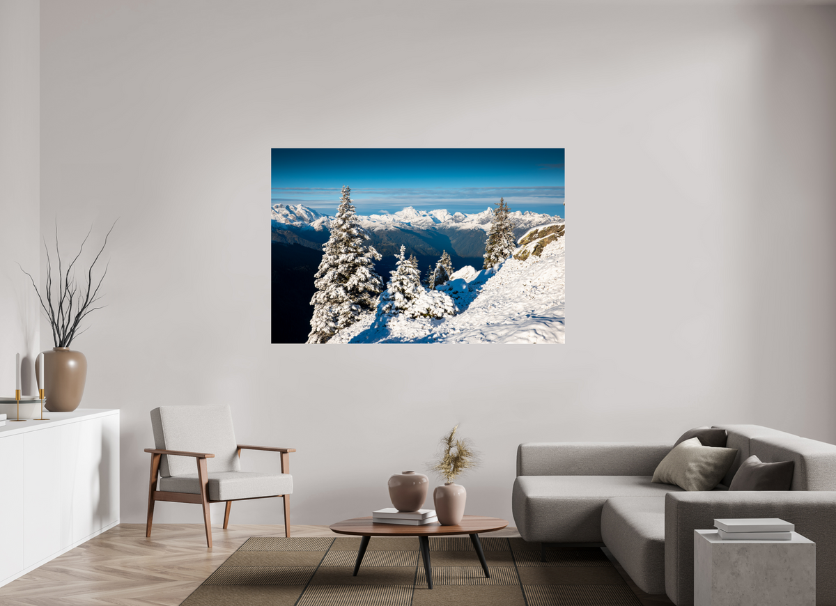 180 x 120 cm, Photo Print Under Acrylic Glass Muttjoechle Snowy Alps Sunrise, Vorarlberg
