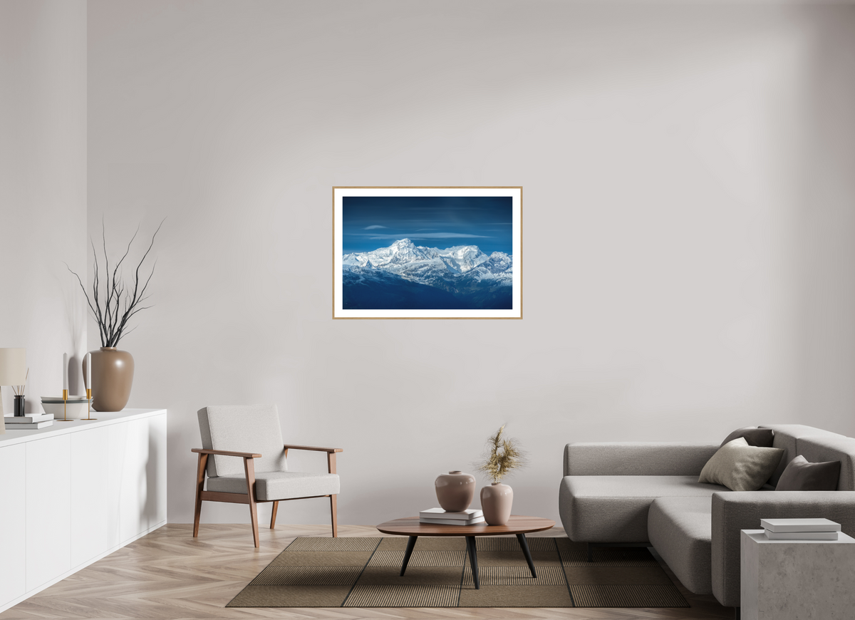 105 x 70 cm, Rahmen-Holzoptik Schesaplana Sunrise from Muttjoechle