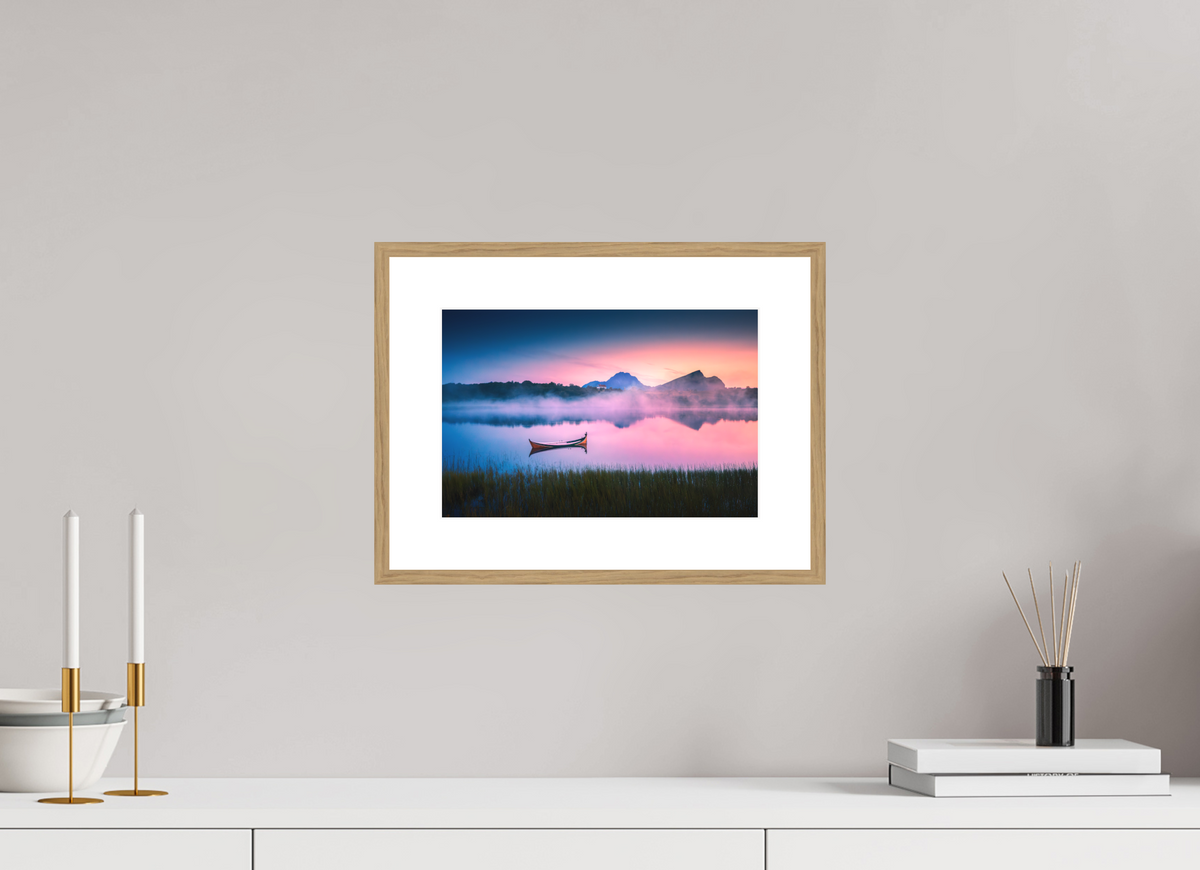 30 x 20 cm, Rahmen-Holzoptik Evening Mood, Lofoten