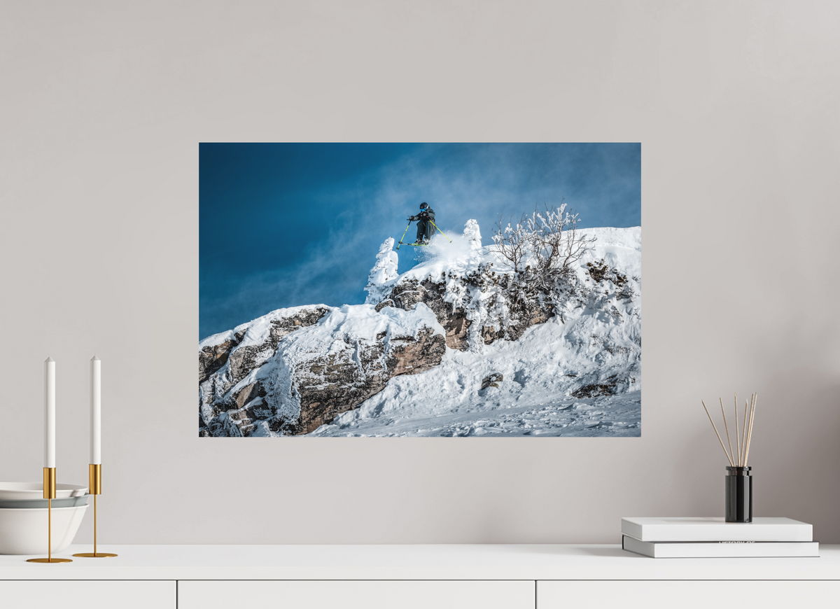60 x 40 cm, Papierprint ohne Rahmen St. Anton Skiing, Arlberg Austria