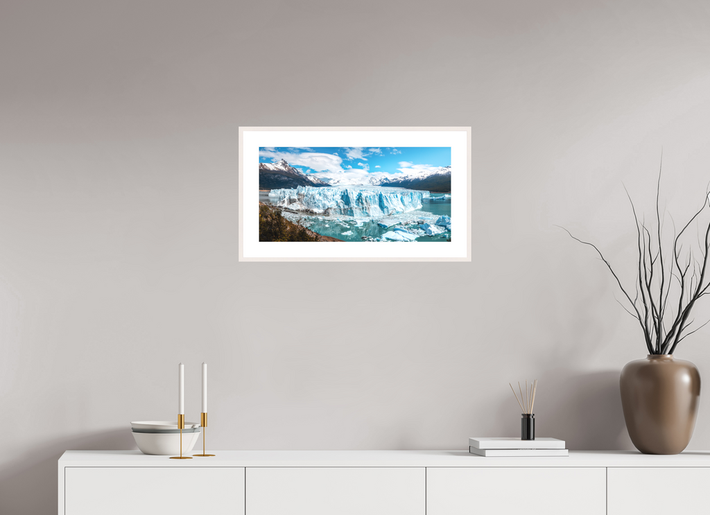 60 x 30 cm, Rahmen-Weiß Perito Moreno Glacier, Patagonia