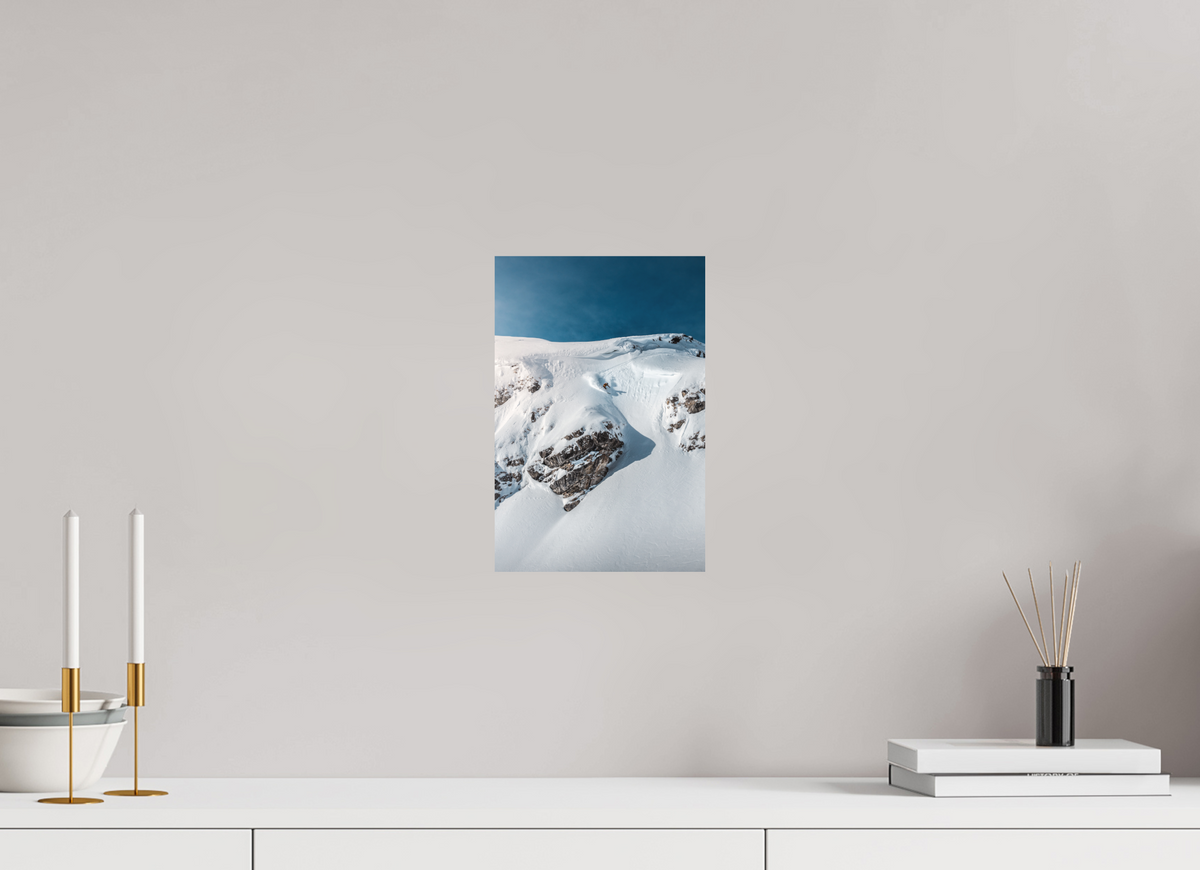 20 x 30 cm, Papierprint ohne Rahmen Skier Dropping a Steep Line, Arlberg