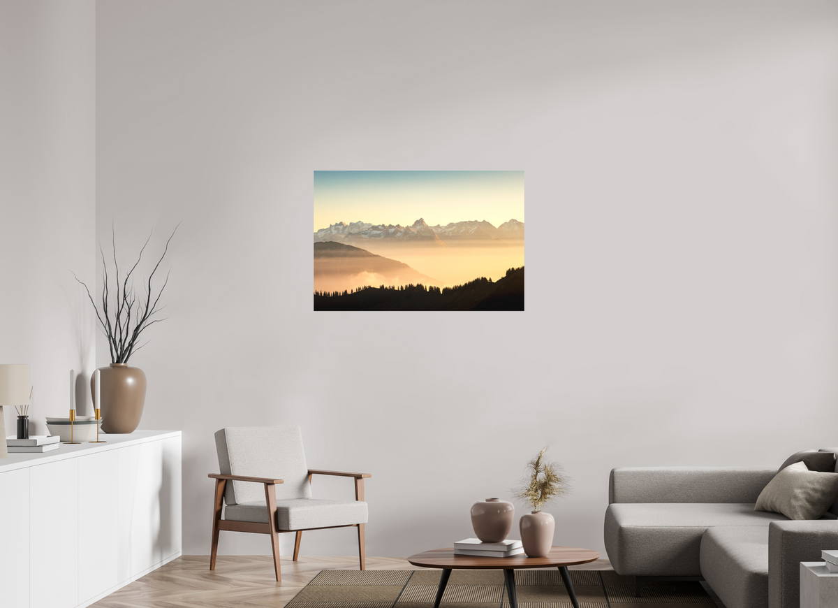 105 x 70 cm, Papierprint ohne Rahmen Zimba Above the Sea of Fog, Vorarlberg