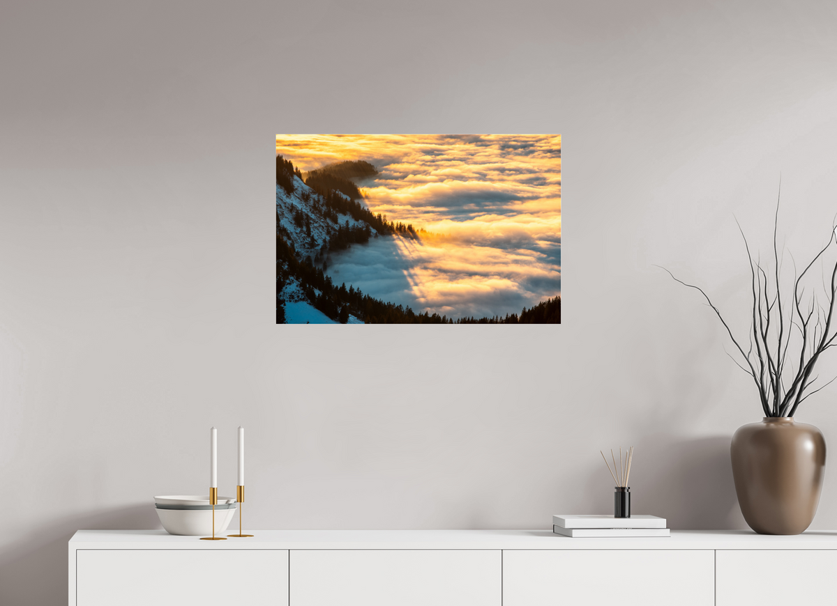 75 x 50 cm, Photo Print Under Acrylic Glass Sea of Fog at the Hohe Matona, Vorarlberg
