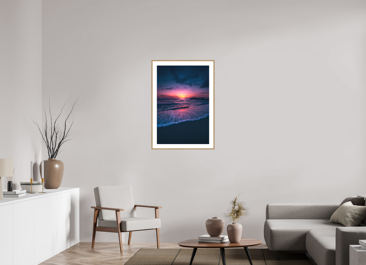 60 x 90 cm, Rahmen-Holzoptik Falassarna Evening, Crete Beach