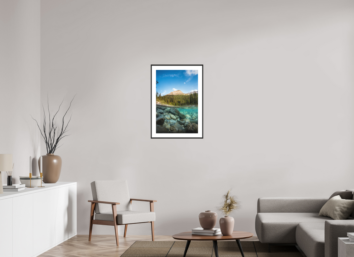 50 x 75 cm, Rahmen-Schwarz Summer on the Lech River, Arlberg