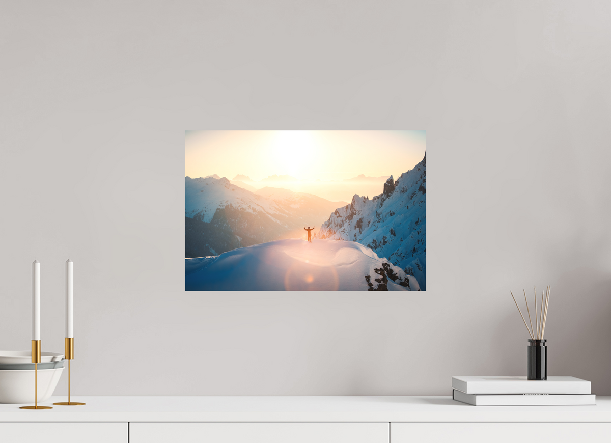 45 x 30 cm, Papierprint ohne Rahmen Sunset Summit, Zürs