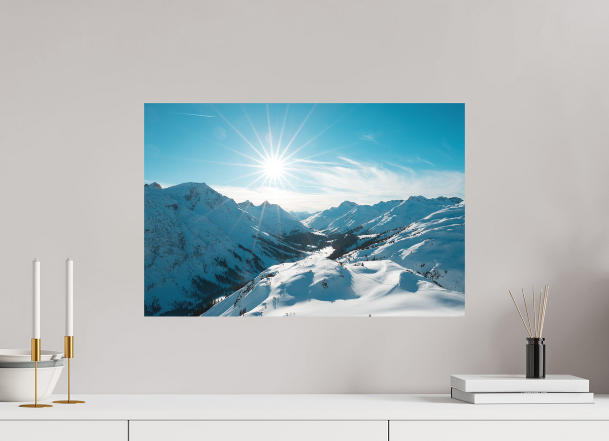 60 x 40 cm, Papierprint ohne Rahmen Winter Mood in the Zugertal, Lech
