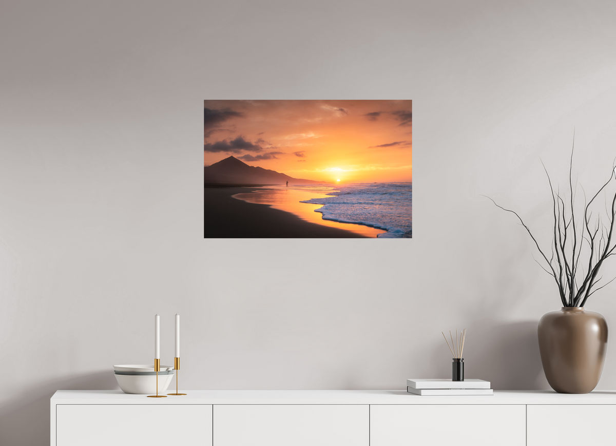 75 x 50 cm, Papierprint ohne Rahmen Sunset Angler at Cofete, Fuerteventura