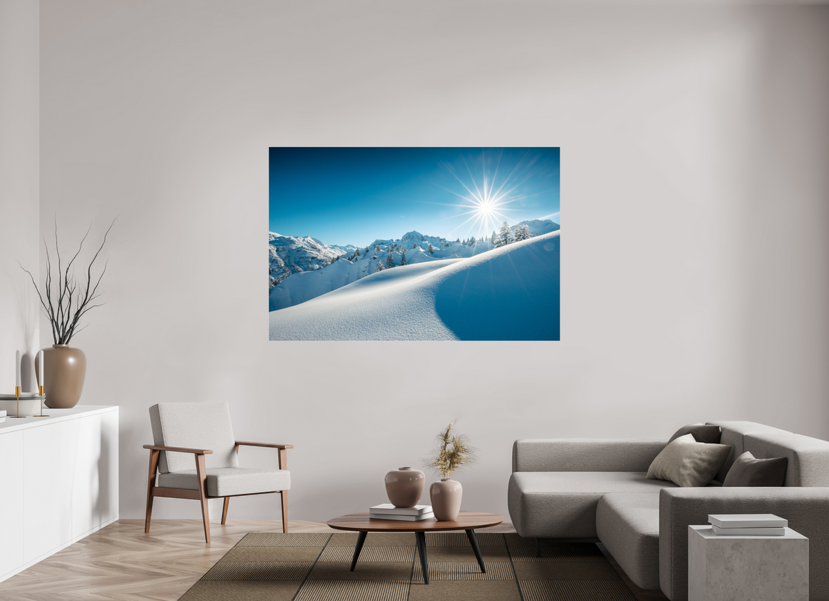 180 x 120 cm, Photo Print Under Acrylic Glass Morning Light Above Lech