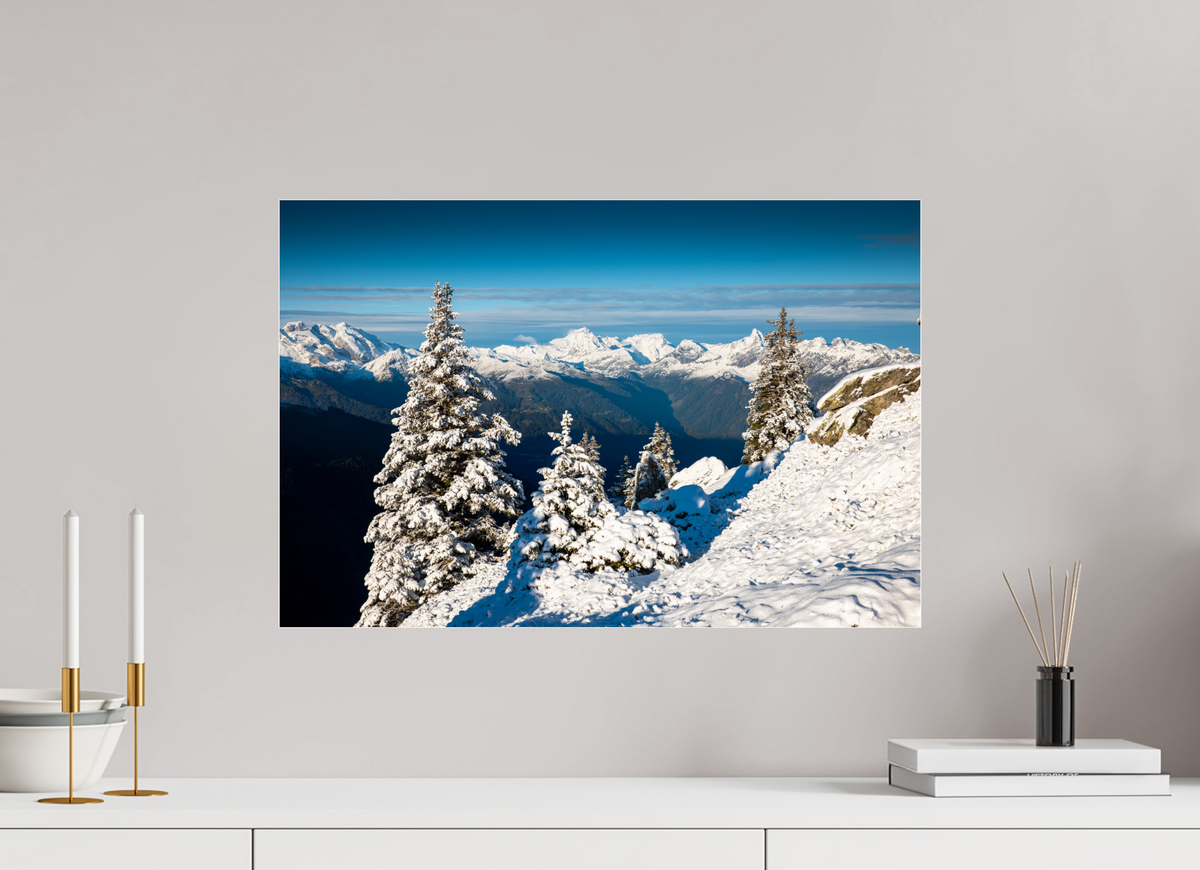 60 x 40 cm, Photo Print Under Acrylic Glass Muttjoechle Snowy Alps Sunrise, Vorarlberg