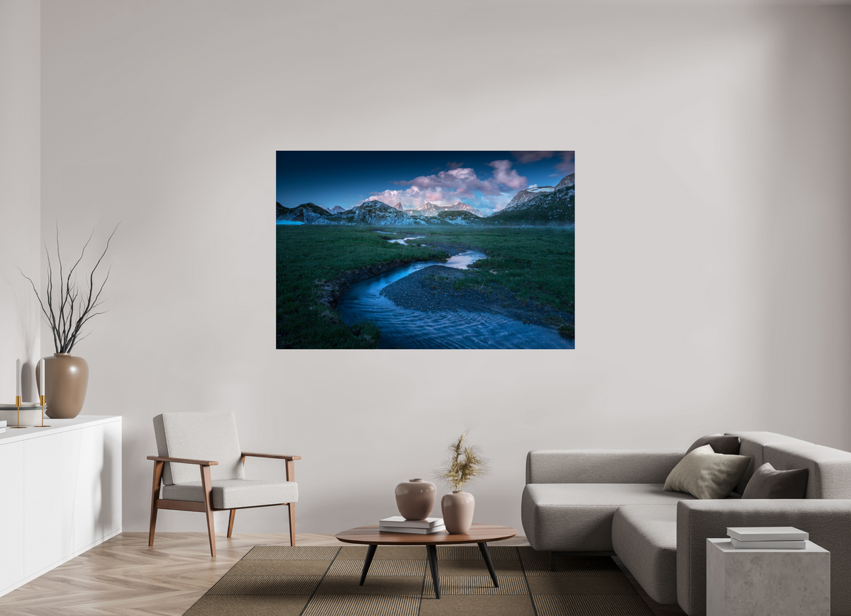 180 x 120 cm, Photo Print Under Acrylic Glass Madloch River Bend at Blue Hour, Lech