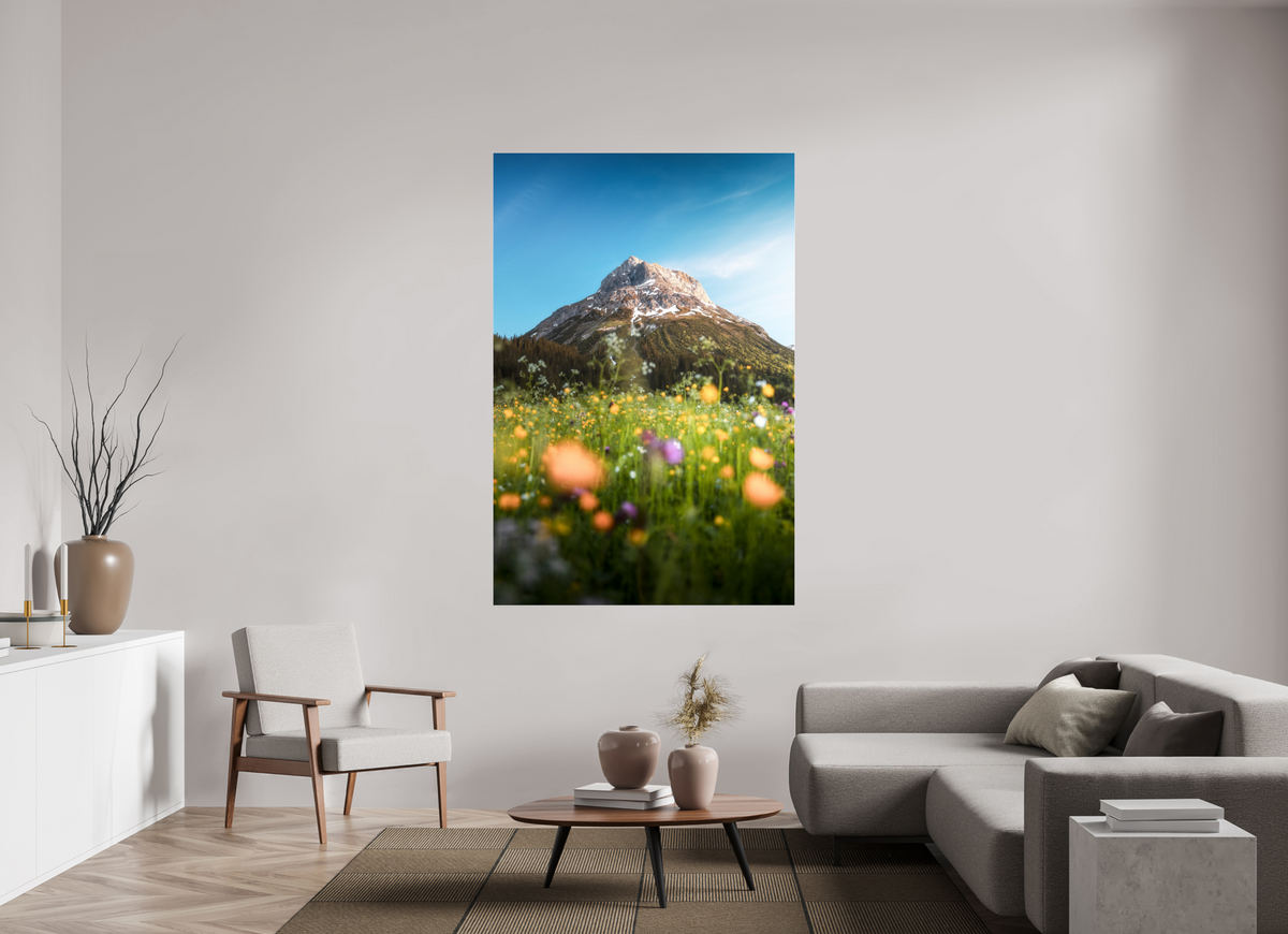 120 x 180 cm, Photo Print Under Acrylic Glass Omeshorn in the Sunset Glow, Lech