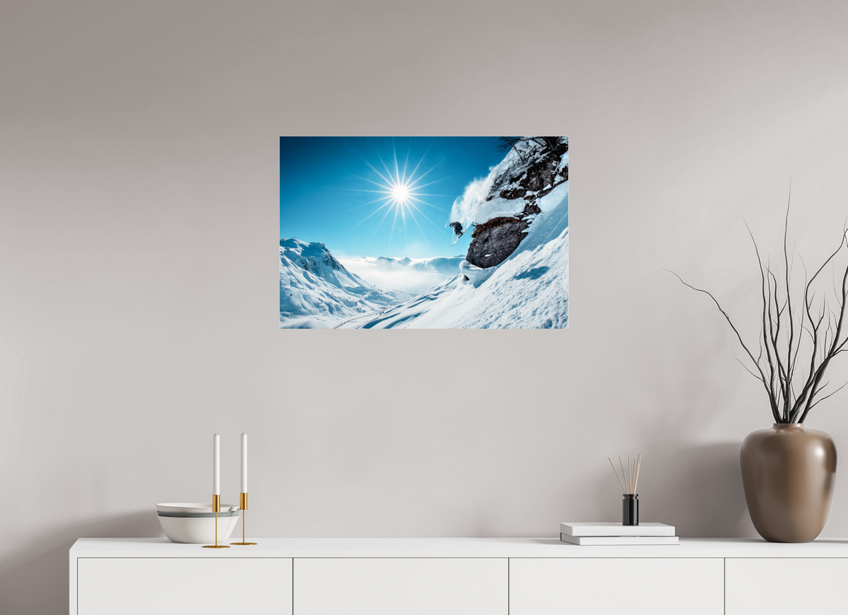 75 x 50 cm, Photo Print Under Acrylic Glass Freeride Jump, Lech Zürs