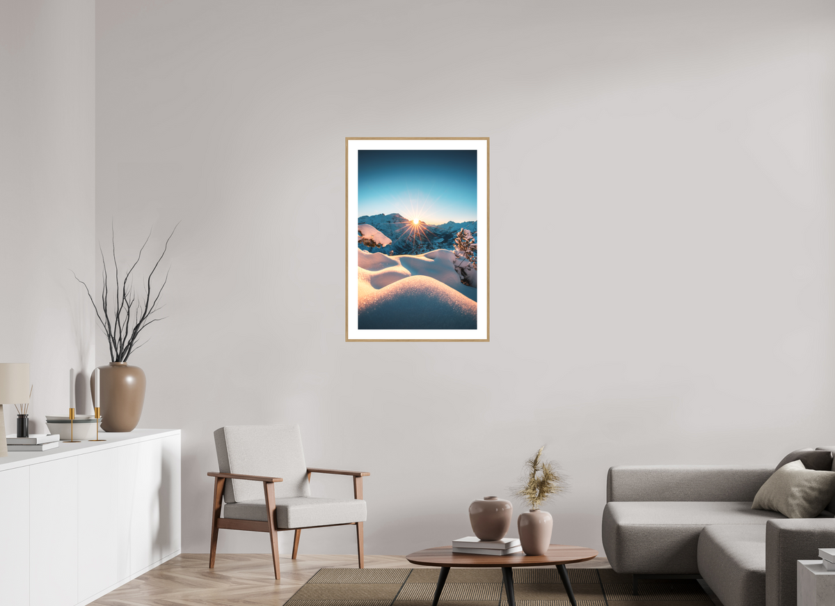 60 x 90 cm, Rahmen-Holzoptik Kriegerhorn, Lech Arlberg