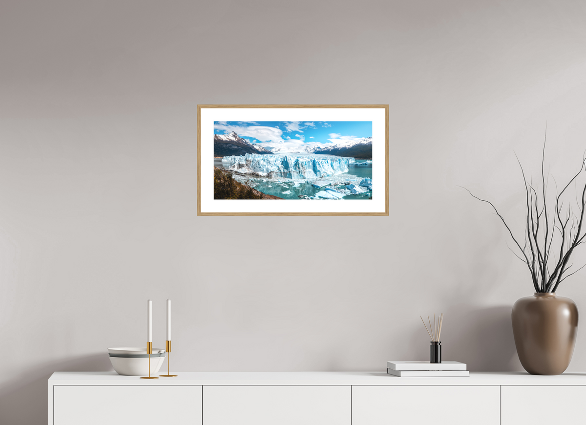 60 x 30 cm, Rahmen-Holzoptik Perito Moreno Glacier, Patagonia