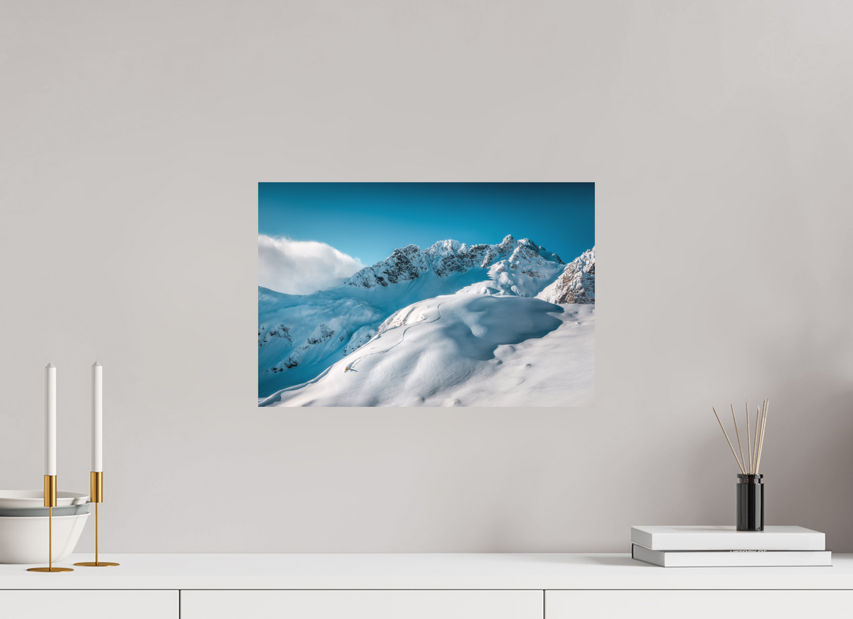 45 x 30 cm, Papierprint ohne Rahmen Freeride Curves, Lech Zürs