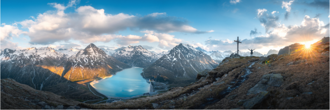 Main image Silvretta Reservoir Golden Sunset, Alps