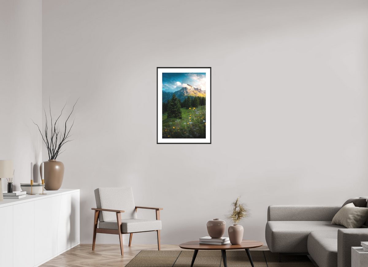 50 x 75 cm, Rahmen-Schwarz Omeshorn View, Lech Austria
