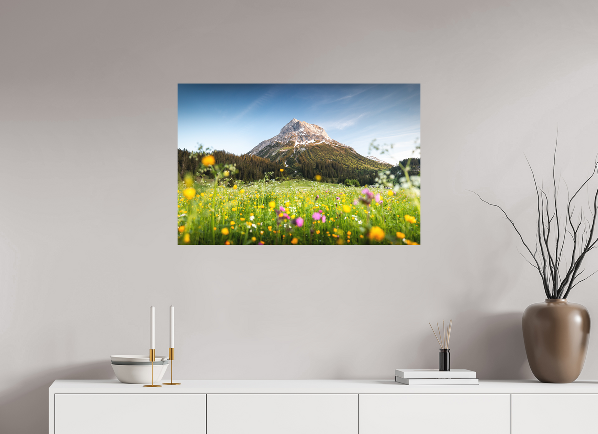 90 x 60 cm, Papierprint ohne Rahmen Omeshorn, Lech Alps