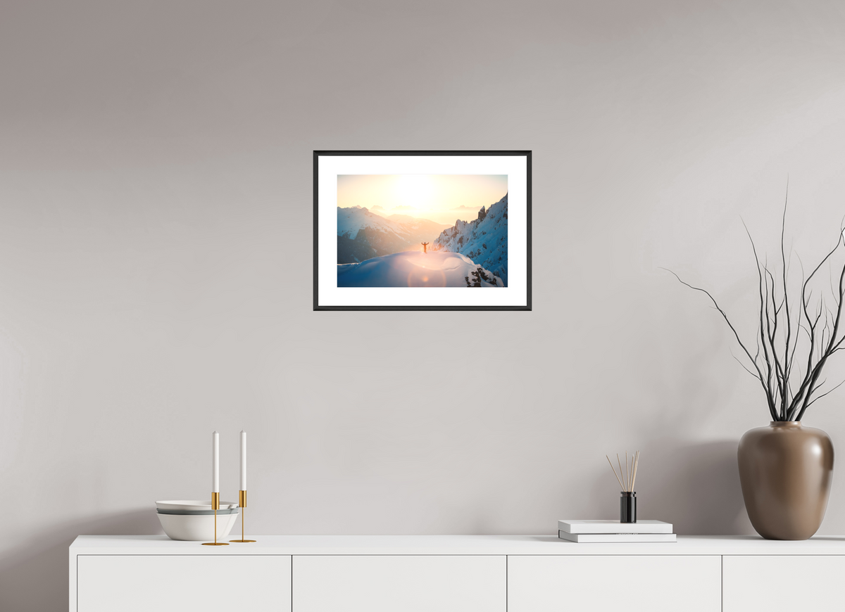 45 x 30 cm, Rahmen-Schwarz Sunset Summit, Zürs