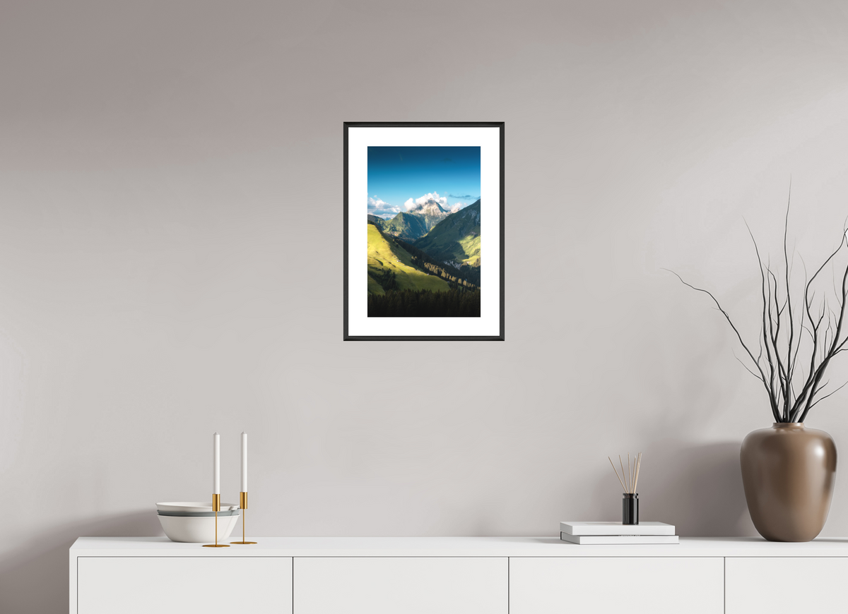 30 x 45 cm, Rahmen-Schwarz Biberkopf Valley, Warth