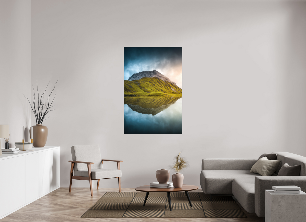 100 x 150 cm, Photo Print Under Acrylic Glass Morning Light at the Monzabonsee, Zürs