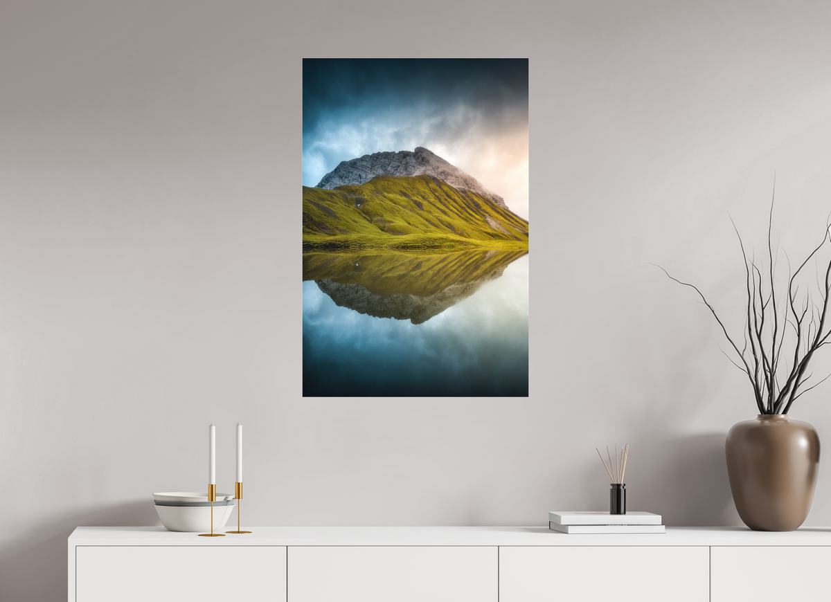 60 x 90 cm, Photo Print Under Acrylic Glass Morning Light at the Monzabonsee, Zürs