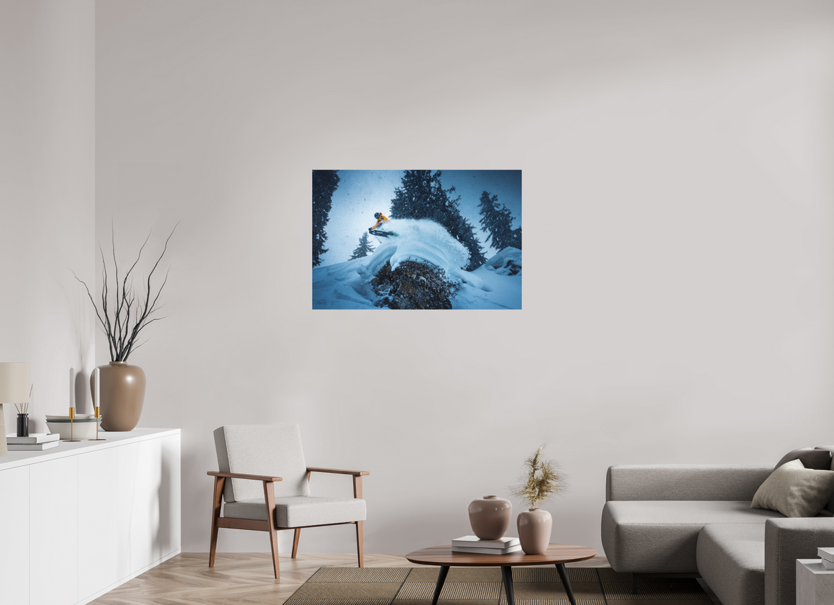 105 x 70 cm, Papierprint ohne Rahmen Freeride Jump, Sonnenkopf