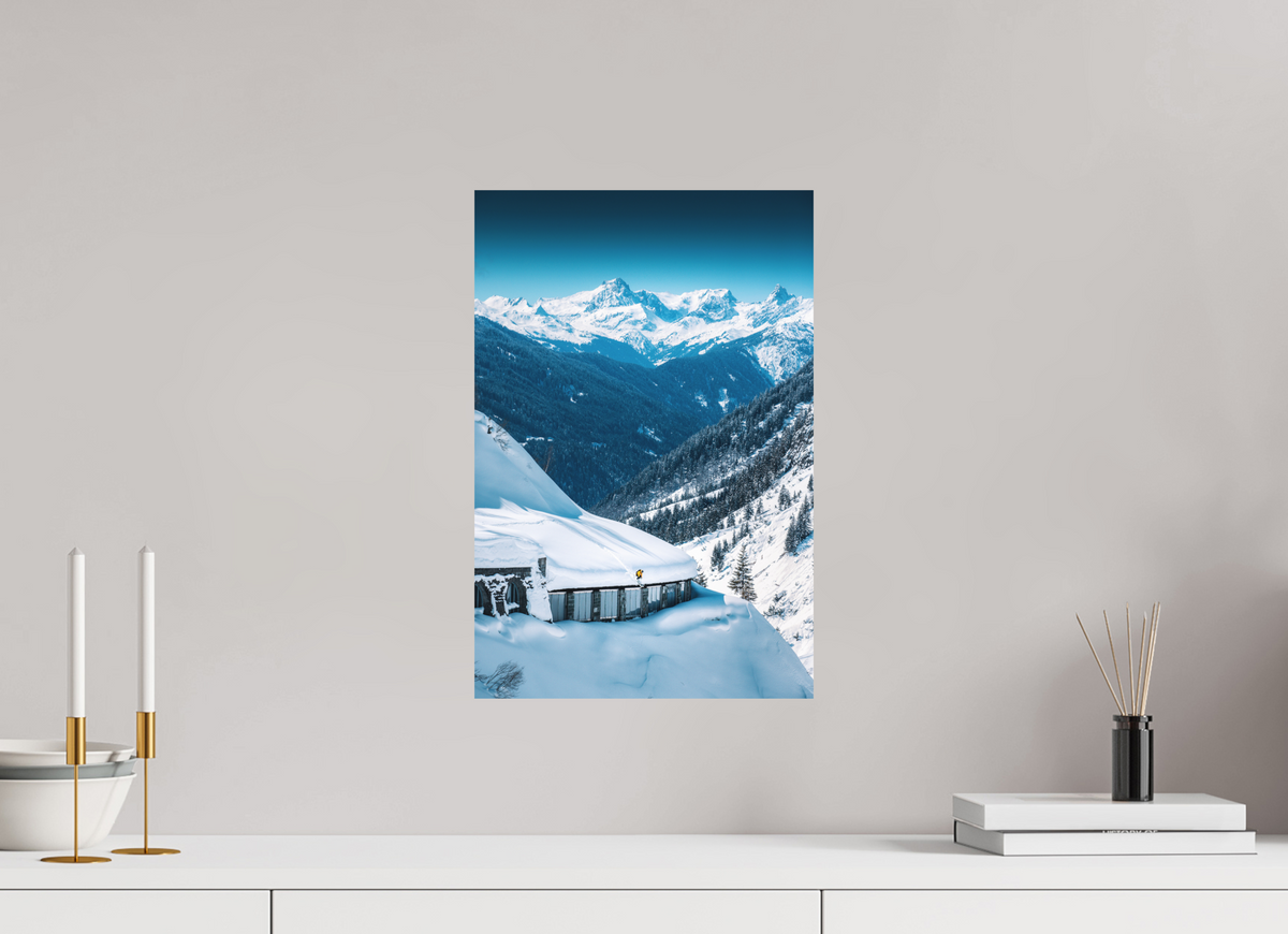 30 x 45 cm, Papierprint ohne Rahmen Ski Jump at the Flexenpass, Arlberg
