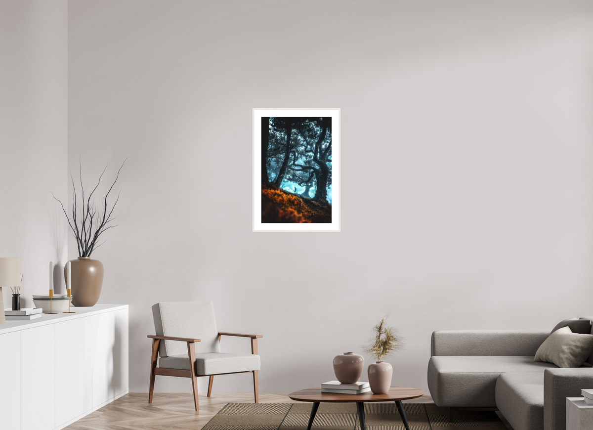 50 x 75 cm, Rahmen-Weiß Enchanted Forest, Fanal, Madeira