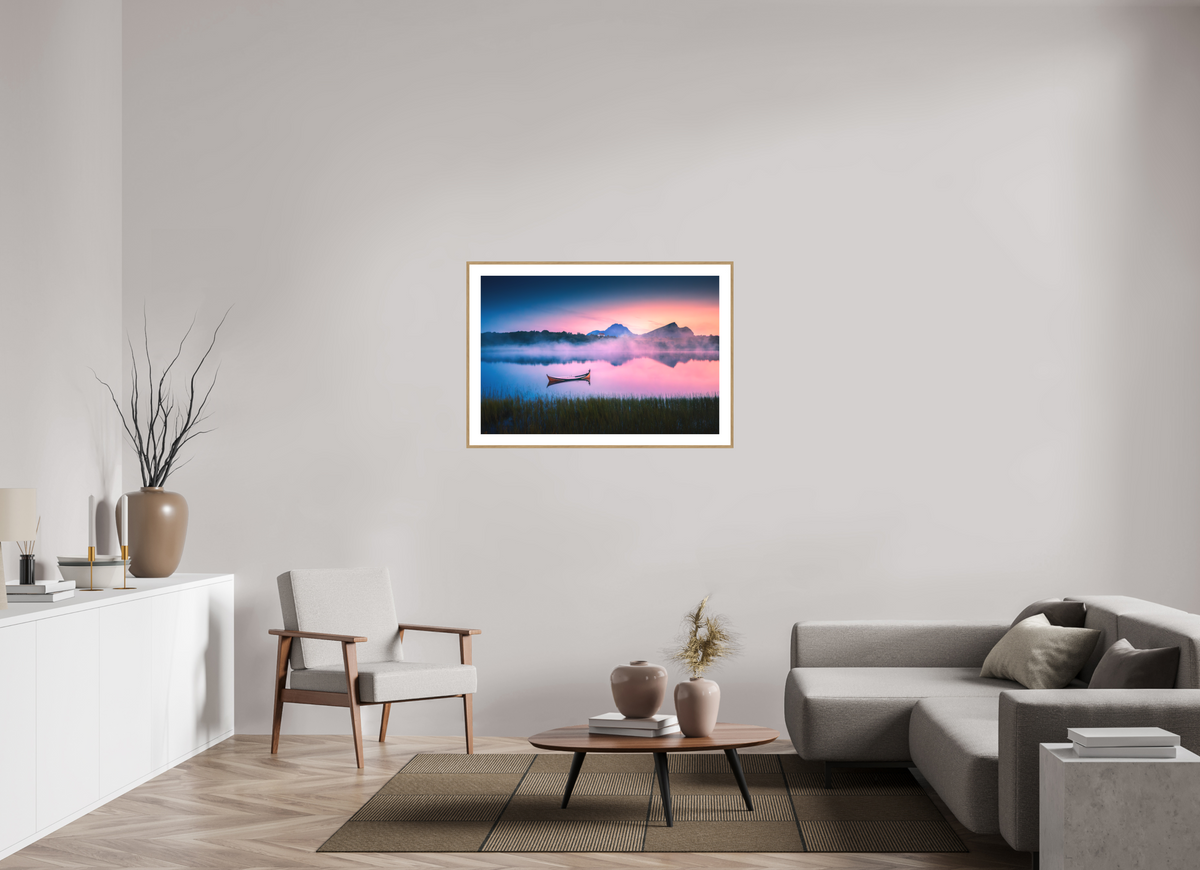 105 x 70 cm, Rahmen-Holzoptik Evening Mood, Lofoten