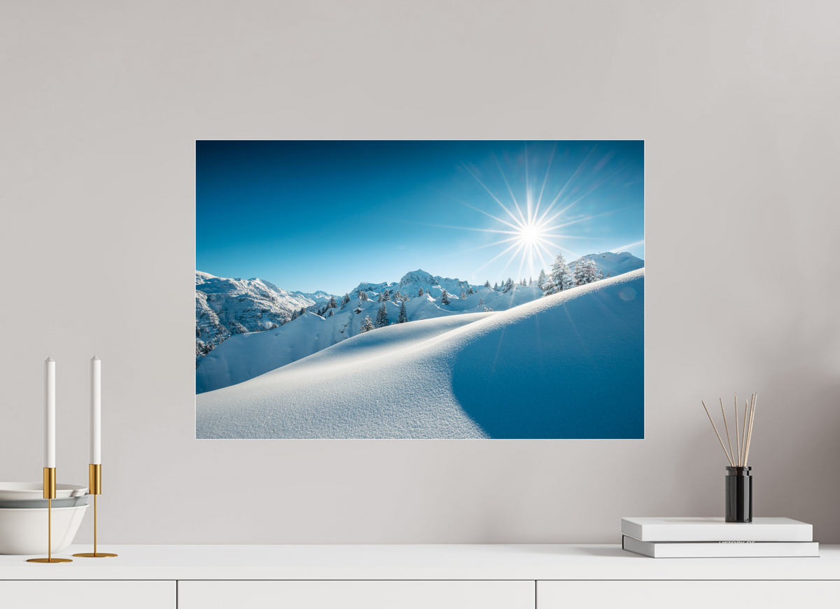 60 x 40 cm, Photo Print Under Acrylic Glass Morning Light Above Lech