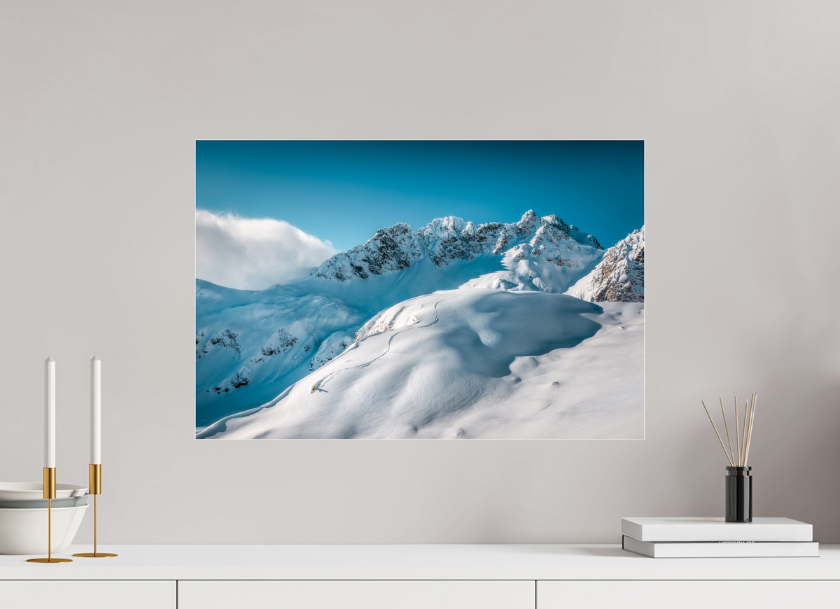 60 x 40 cm, Photo Print Under Acrylic Glass Freeride Curves, Lech Zürs